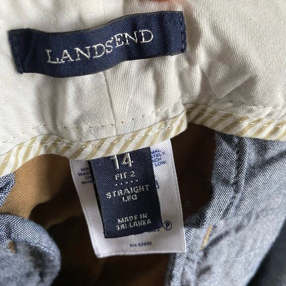 Lands' End Fit 2 Straight Leg Khaki Chino Pants sz 14 khaki preppy teachercore - Picture 8 of 8